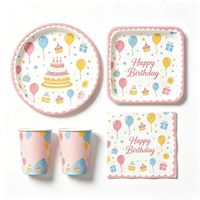 Nouvel ensemble de vaisselle jetable de luxe Lanweier pour les fêtes d'anniversaire et les festivals, avec assiettes et serviettes, Zhejiang