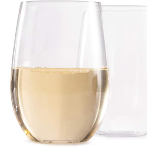 Vasos de plástico reciclables transparentes de 16 oz, copas de vino con alcohol, copas de vino sin tallo irrompibles con logotipo - Product Image 1