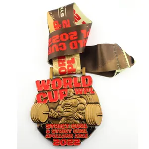 メーカーメダルカスタマイズされた金属製の武道用卸売ゴールド賞武道メダル