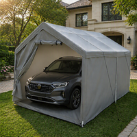 Abri de voiture multi-usages imperméable, tente de protection portable avec structure en acier pour le stationnement des voitures, le stockage et le camping