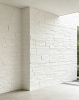 Panneaux de pierre flexibles blanc mat aspect roche brisée, imperméables, en argile modifiée MCM pour revêtement mural