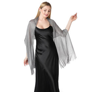 Femmes étincelant miroitant métallique soirée Wrap étole écharpe élégant chiffons enveloppes pour mariée <span class=keywords><strong>mariage</strong></span> robes formelles fêtes d'hiver - Product Image 2
