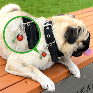 All'ingrosso alla moda perline di pietra naturale e trucioli di cristallo fatto a mano portachiavi con perline per animali domestici per collari per cani e gatti - Product Image 1