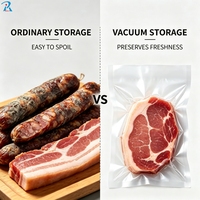 Sacs sous vide lisses de qualité alimentaire personnalisés, sacs de conservation transparents en plastique scellés pour viande séchée, viande marinée et plats mijotés