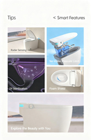 Bidet de douche intelligent avec siège chauffant, conception sans réservoir, design allongé en S, pour salle de bain européenne moderne, luxe, télécommande intelligente