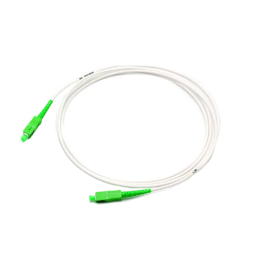 Om3 Simplex beyaz Fiber optik yama kablosu Cordon de raccordement fiber optique Sc/apc-sc/apc sc om3 yama kablosu 2.0mm 3.0mm