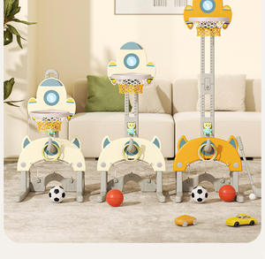 Support de basket-ball intérieur en plastique pour porte de football multifonctionnel jouet d'enseignement de balle de bébé style voiture - Product Image 1