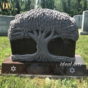 Lapide in Granito Nero con <span class=keywords><strong>Albero</strong></span> <span class=keywords><strong>della</strong></span> <span class=keywords><strong>Vita</strong></span>, Intagliata a Mano e Lucidata, per Decorazione Cimiteriale - Product Image 4