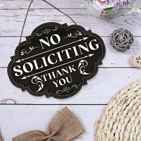 Panneau « Pas de sollicitations » en bois naturel, plaque suspendue Art Déco, décorations amusantes personnalisées, panneaux décoratifs pour la maison, la porte d'entrée, le mur