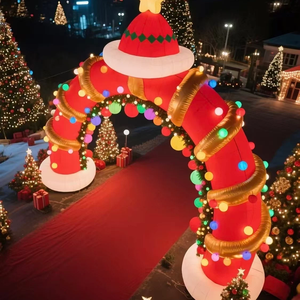 Arco Inflable Navideño de Tela Oxford, Casa de Nieve Inflable con Santa Claus, Hermosa Decoración, Venta Directa de Fábrica - Product Image 2