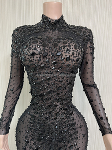 Novance Y2222-DB Nuova Idea di Prodotto 2025 Abito da Sposa <span class=keywords><strong>in</strong></span> <span class=keywords><strong>Pizzo</strong></span> a <span class=keywords><strong>Maniche</strong></span> Lunghe <span class=keywords><strong>con</strong></span> Cristalli Brillanti e Piume per Signore - Product Image 2