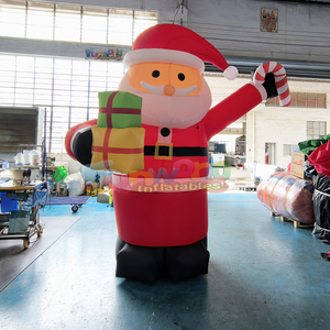 Publicidad hinchable large inflatable santa claus with candy cane decoration for outdoor holiday displays - Product Image 3