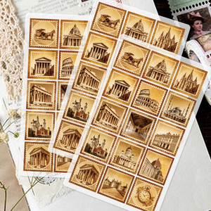 Autocollants de timbres-poste vintage personnalisés, scrapbooking, papier washi décoratif, autocollants de timbres pour scrapbooking - Product Image 1