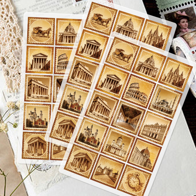Custom Vintage Postal Postage Stamp Stickers
