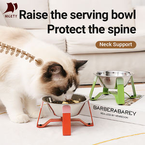 Meilleure Vente : Gamelle Empilable Durable pour Animaux de Compagnie en Acier Inoxydable de Qualité Alimentaire avec Support Antidérapant et Conception de Protection du Cou - Product Image 2