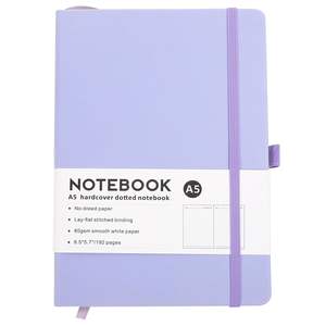 Carnet de notes/agenda personnalisé en cuir PU violet A5, reliure cousue, couverture rigide, écologique, avec logo personnalisé, vente en gros - Product Image 1