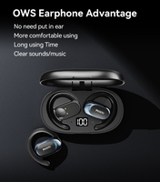 Écouteurs sans fil Yesido BT5.3 à conduction aérienne OWS, design supra-auriculaire avec affichage des sons tendance