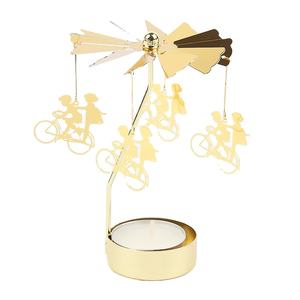 Portacandele per mulino a vento rotante in argento con compleanno a stella <span class=keywords><strong>Vintage</strong></span> portacandele in metallo con giostra - Product Image 1