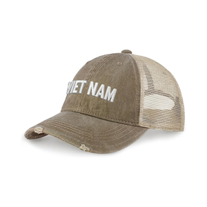 Gorra Trucker de 6 Paneles de Mezclilla de Alta Calidad, Estructurada, con Malla, Visera Curva, Cierre a Presión, Logotipo Bordado, Algodón Lavado, Estilo Desgastado, para Correr - Product Image 3