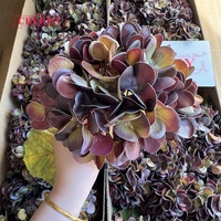 Hydrangeas rétro en latex Real Touch DC225, brun vert automnal, fleurs artificielles pour centre de table de mariage, vente en gros