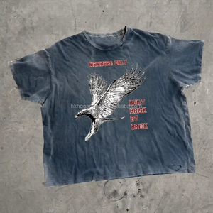 Camisetas Vintage al por Mayor para Hombre, Camiseta de Algodón de Alta Calidad con Efecto Desgastado por el Sol, Camiseta Personalizada Lisa Estilo Urbano Vintage con Lavado Ácido - Product Image 3