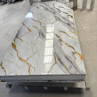 Panneaux muraux en PVC effet marbre brillant ignifuge et insonorisant pour la décoration murale des hôtels