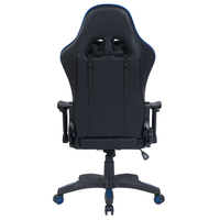 Chaise de jeu d'épissage en cuir noir et bleu de haute qualité avec appui-tête intégré et chaise esports de soutien de taille