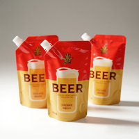 Vente en gros de sacs à bière transparents Buse composite portable Sac debout Sac d'emballage jetable pour jus de boisson et bière Spot
