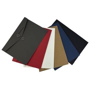 Custom Recycled Premium Black Kraft Paper Business <b>Gift</b> Wallet <b>Envelope</b> Small Square Invitation with Button Closure - Product Image 4