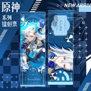 38 Designs Anime Laser Ticket <span class=keywords><strong>Genshin</strong></span> <span class=keywords><strong>Impact</strong></span> Laser Bookmark Double Side HD Printing Cartoon Character Keqing Mona Flash Card - Product Image 5