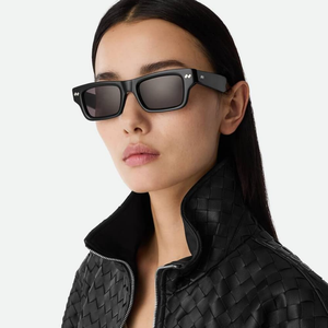 Bottega BV Retro Rectangular Sunglasses Thick Acetate <b>Frame</b> UV Protection Fashion Eyewear for Men Women Veneta - Product Image 2