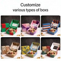 Boîte de présentation personnalisée en kraft à compartiments pour traiteur, pour churros, pain, gâteaux, desserts, muffins, friandises, biscuits et autres friandises