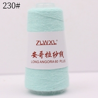 Bestseller 100g 700m Buntes 60% Angora-Nerz-Mischgarn Langhaar Antistatisch Fancy Ringgesponnen zum Weben, Stricken und Nähen
