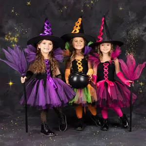 Halloween trẻ em ngày bên Trang Phục Cosplay Phù Thủy trang điểm khiêu vũ tutu Váy công chúa