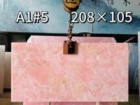 Plan de travail en onyx rose pour îlot de cuisine, meuble-lavabo pour villa, meubles en marbre, onyx rose naturel rétroéclairé