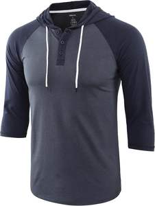 Sudadera con capucha ligera con mangas largas y cordón Jersey de moda bordado y estampado digital teñido liso - Product Image 4