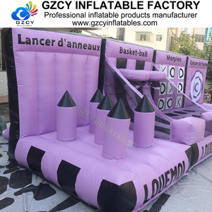 Château gonflable interactif Tic Tac Toe de qualité commerciale, violet, jeu à <span class=keywords><strong>4</strong></span> rangées, certifié CE, taille et couleur personnalisables pour le carnaval - Product Image 5