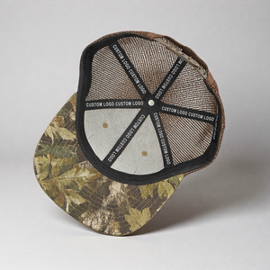 Casquettes de baseball personnalisées avec logo professionnel, 6 panneaux, structure adulte, camouflage arboric, 112 coton, patch en cuir, étiquette tissée - Product Image 5