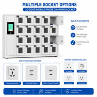 Station de recharge pour téléphone portable à 20 compartiments, casier mural sécurisé pour appareils mobiles avec accès par carte RFID pour les écoles