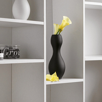 Grand Vase à fleurs nordique moderne en céramique blanc noir mat pour pièce de Center de mariage