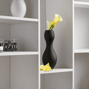 Grand Vase à fleurs nordique moderne en céramique blanc noir mat pour pièce de Center de mariage - Product Image 2