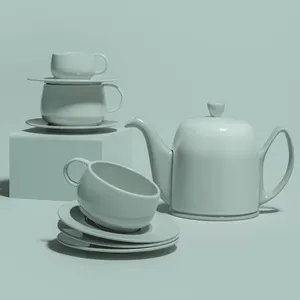 Simplism Modern Nordic European Drineware Tea Table Set Wholesale Custom Ceramic Teapot Cup Porcelain Coffee And Tea Sets