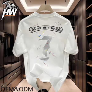 <span class=keywords><strong>Camiseta</strong></span> de algodón de manga corta para hombre, estilo vintage, con letras, transpirable, que absorbe la humedad, de ajuste holgado, de la marca Duman Chao Bofankou - Product Image 4