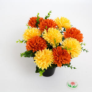 Wholesale Artificial Cemetery <strong>Flowers</strong> Potted Funeral <strong>Flowers</strong> Crossed <strong>Grave</strong> <strong>Flower</strong> Chrysanthemum - Product Image 1