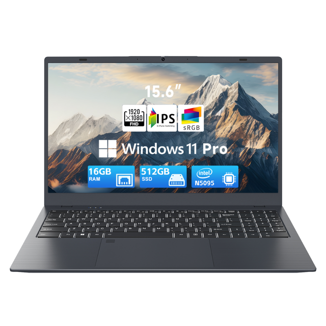 15.6\" Business Laptop 16GB RAM 1TB SSD Intel Celeron N5095 FHD IPS Display Wi-Fi 5 Windows 11-Used English Keyboard US