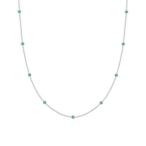 Collar Corto Hecho a Mano con Cuentas Redondas Esmaltadas, Cadena de Cuentas Azules, Chapado en Oro de 18k, Joyería de Acero Inoxidable Resistente al Deslustre - Product Image 1