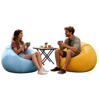 JIAWEI Canapé gonflable sphérique individuel transfrontalier, style pouf, moderne, pliable, finition velours, pour extérieur et salon