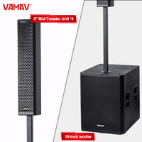VANAV Bocinas NOVA XPECTRA 1500 Altavoz de Columna Profesional Audio Activo De Madera 1500W RMS 3000W PEAK 18" Subwoofer Alta
