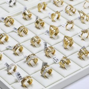 Anillos de Acero Inoxidable con Baño de Oro de 18K, Diseño de Corazón, al por Mayor, para Compromiso y Boda, Apilables, para Mujer - Product Image 2