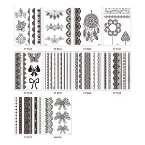 Adesivi/Tatuaggi Mandala Indiani Religiosi Neri per Sposa con Pizzo Hanna all'Ingrosso, Trasferibili ad Acqua - Product Image 5